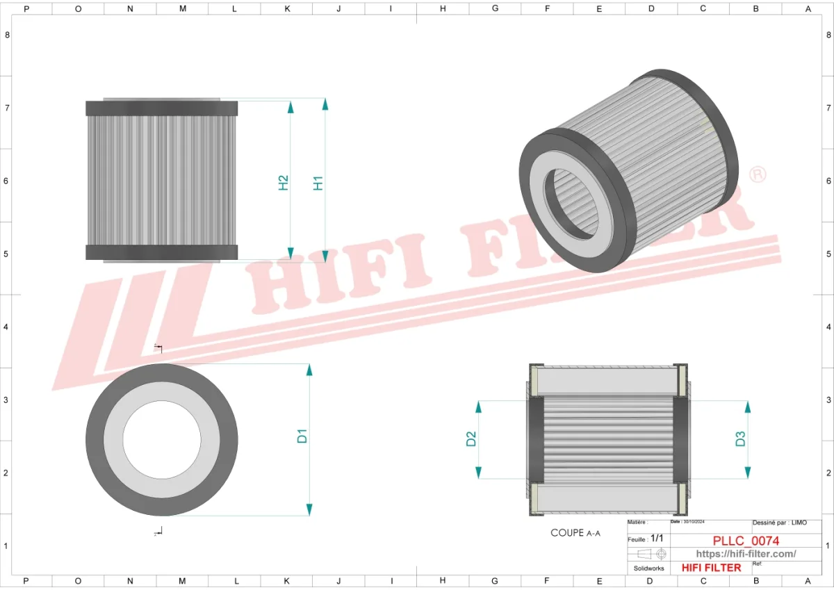 Rysunek techniczny Hifi Filter SO7127