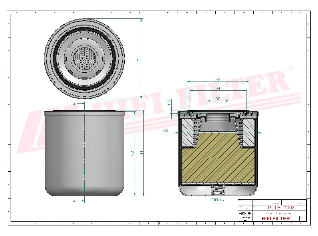 Rysunek techniczny Hifi Filter TB1390