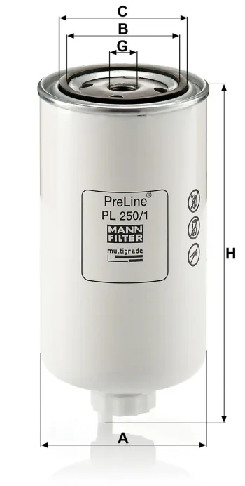 Filtr paliwa Mann Filter PL250/1 — zdjęcie 3