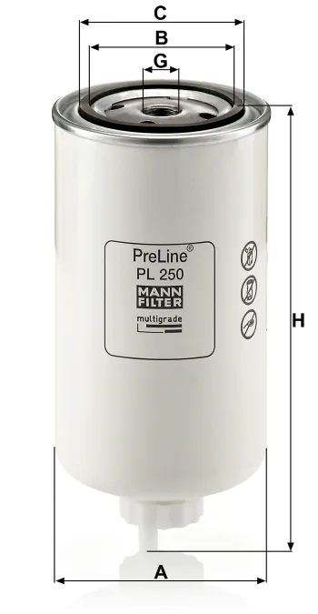 Filtr paliwa Mann Filter PL250 — zdjęcie 2