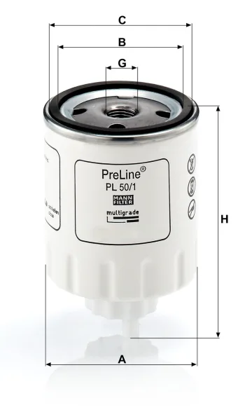 Filtr paliwa Mann Filter PL50/1 — zdjęcie 3