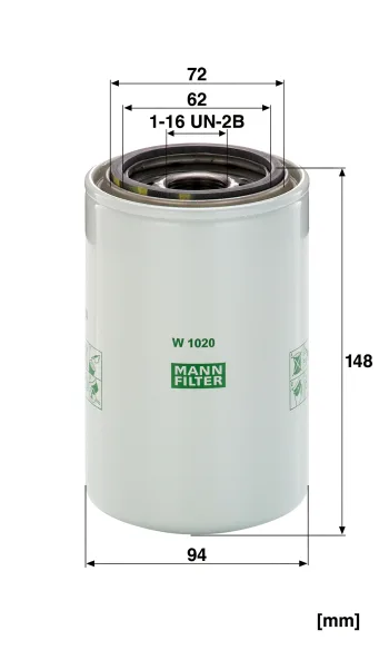 Filtr oleju Mann Filter W1020 — zdjęcie 2
