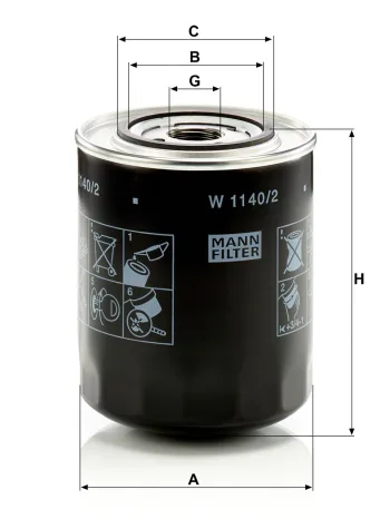 Filtr oleju Mann Filter W1140/2 — zdjęcie 2