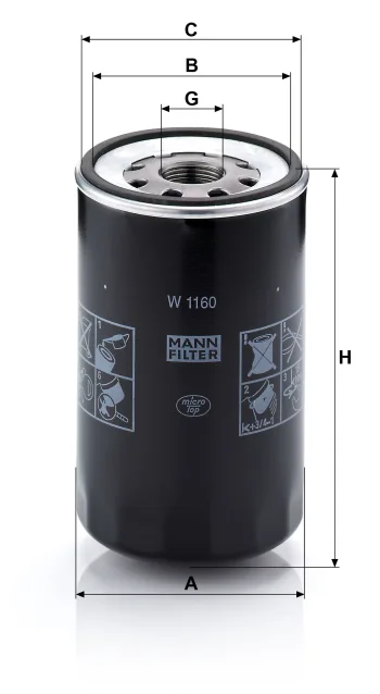 Filtr oleju Mann Filter W1160 — zdjęcie 2