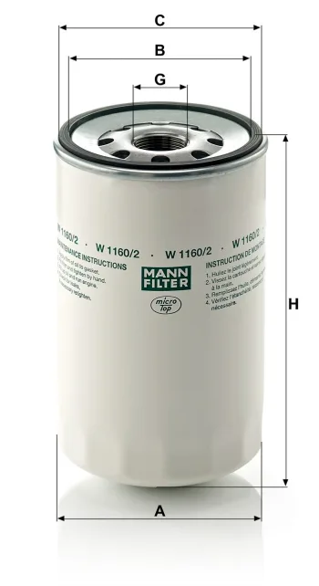 Filtr oleju Mann Filter W1160/2 — zdjęcie 2