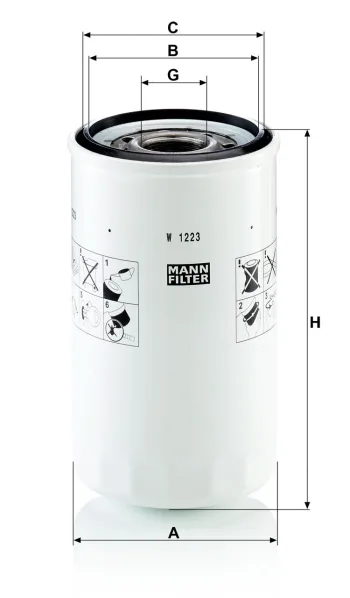 Filtr oleju Mann Filter W1223 — zdjęcie 2