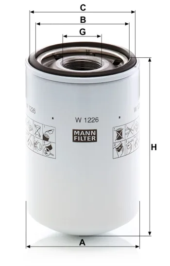 Filtr oleju Mann Filter W1226 — zdjęcie 2