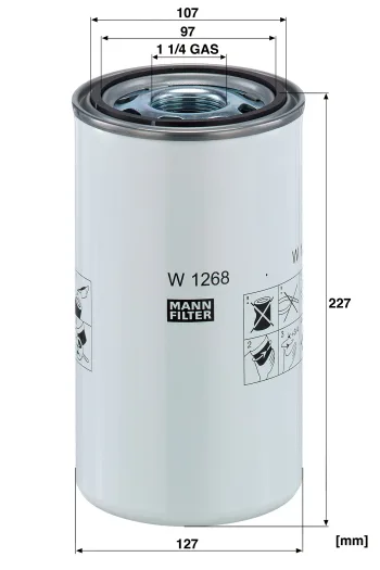 Filtr hydrauliczny Mann Filter W1268 — zdjęcie 2
