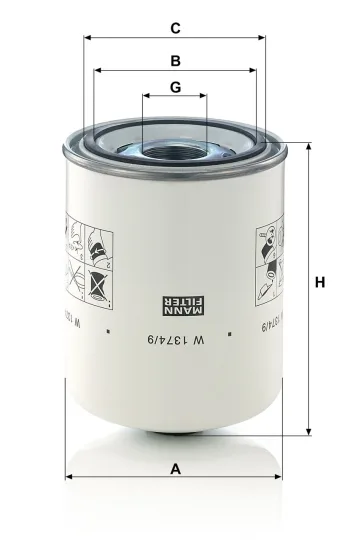 Filtr hydrauliczny Mann Filter W1374/9 — zdjęcie 2