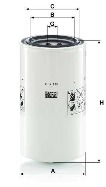Filtr hydrauliczny Mann Filter W14003 — zdjęcie 2