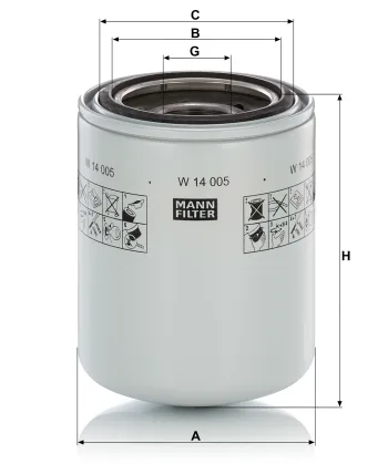 Filtr hydrauliczny Mann Filter W14005 — zdjęcie 2