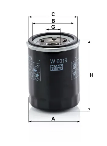Filtr oleju Mann Filter W6019 — zdjęcie 2