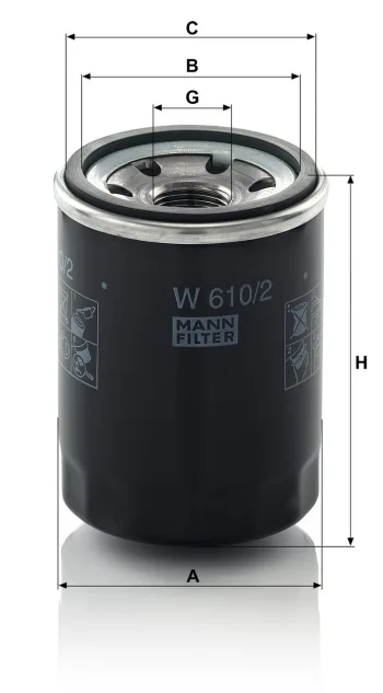 Filtr oleju Mann Filter W610/2 — zdjęcie 2