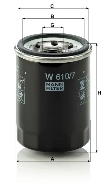 Filtr oleju Mann Filter W610/7 — zdjęcie 3