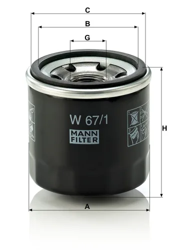 Filtr oleju Mann Filter W67/1 — zdjęcie 3