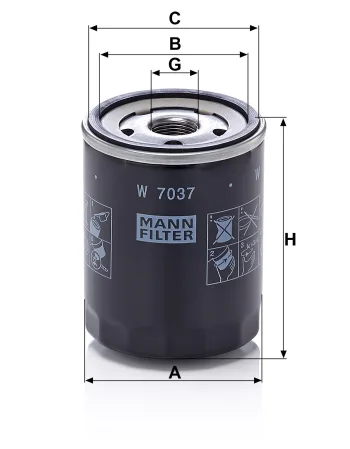 Filtr oleju Mann Filter W7037 — zdjęcie 2