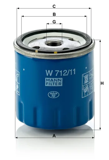 Filtr oleju Mann Filter W712/11 — zdjęcie 2