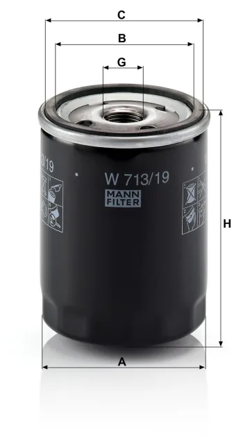 Filtr oleju Mann Filter W713/19 — zdjęcie 2