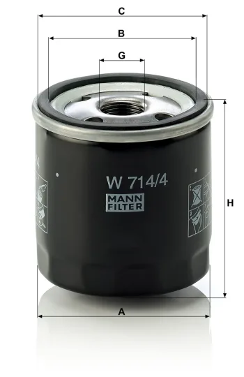 Filtr oleju Mann Filter W714/4 — zdjęcie 2