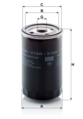 Filtr oleju Mann Filter W719/29 — zdjęcie 2