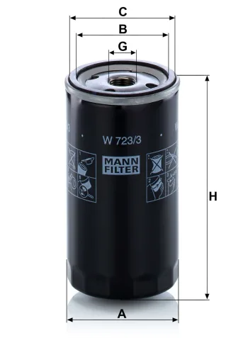 Filtr oleju Mann Filter W723/3 — zdjęcie 3