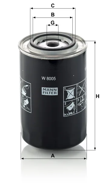 Filtr oleju Mann Filter W8005 — zdjęcie 2