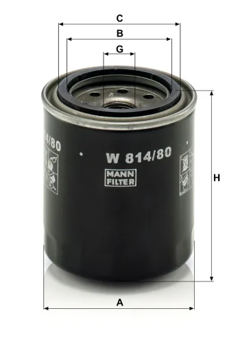 Filtr oleju Mann Filter W814/80 — zdjęcie 3