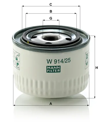 Filtr oleju Mann Filter W914/25 — zdjęcie 2