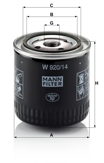 Filtr oleju Mann Filter W920/14 — zdjęcie 2