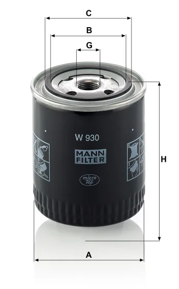 Filtr oleju Mann Filter W930 — zdjęcie 2