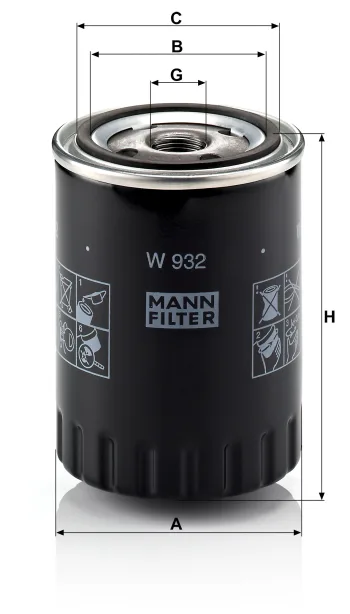 Filtr oleju Mann Filter W932 — zdjęcie 2