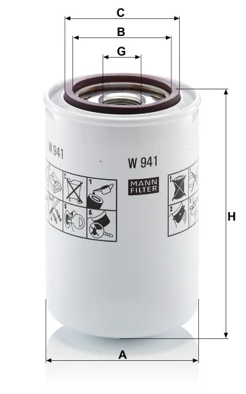 Filtr hydrauliczny Mann Filter W941 — zdjęcie 2