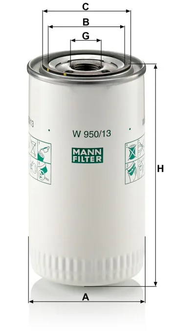 Filtr oleju Mann Filter W950/13 — zdjęcie 2