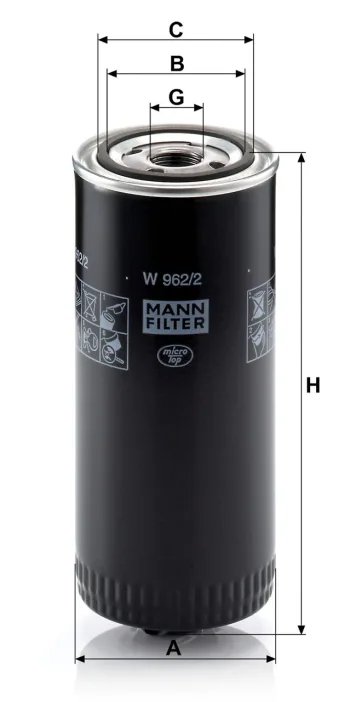 Filtr oleju Mann Filter W962/2 — zdjęcie 2