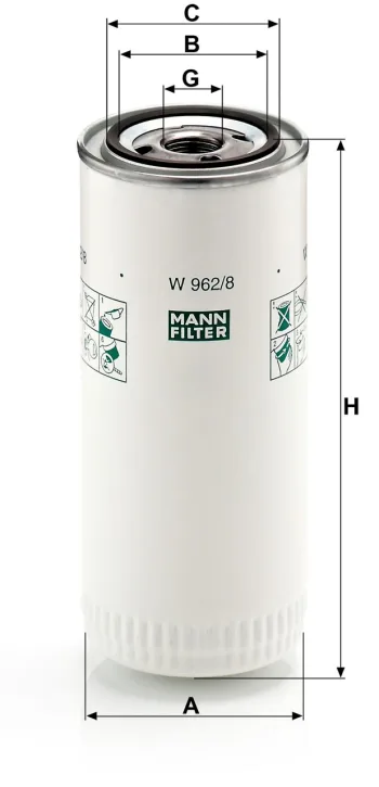 Filtr oleju Mann Filter W962/8 — zdjęcie 2