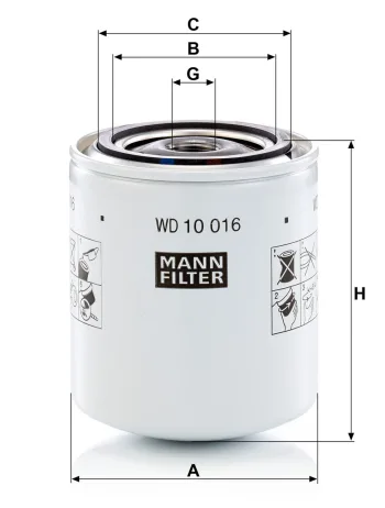 Filtr oleju Mann Filter WD10016 — zdjęcie 2
