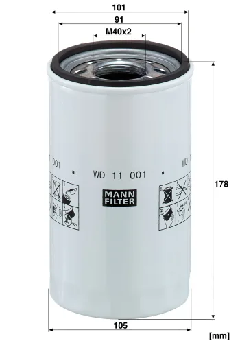 Filtr hydrauliczny Mann Filter WD11001 — zdjęcie 2