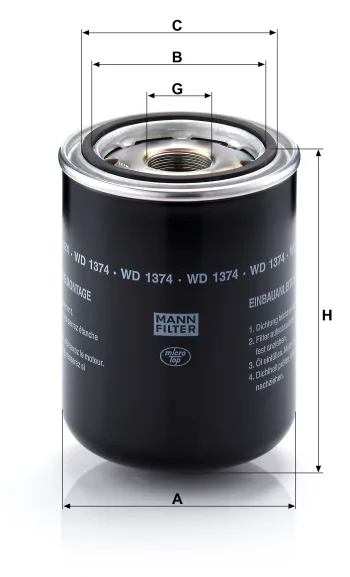 Filtr hydrauliczny Mann Filter WD1374 — zdjęcie 2