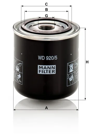 Filtr oleju Mann Filter WD920/5 — zdjęcie 3