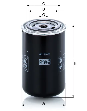Filtr hydrauliczny Mann Filter WD940 — zdjęcie 2
