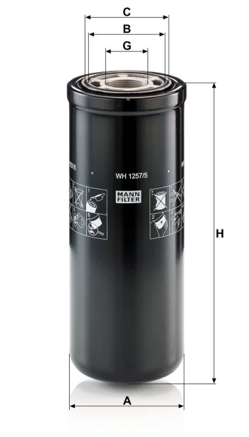 Filtr hydrauliczny Mann Filter WH1257/5 — zdjęcie 2