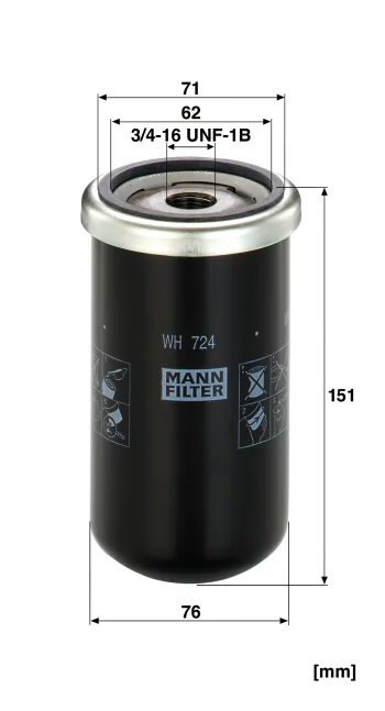 Filtr oleju Mann Filter WH724 — zdjęcie 2