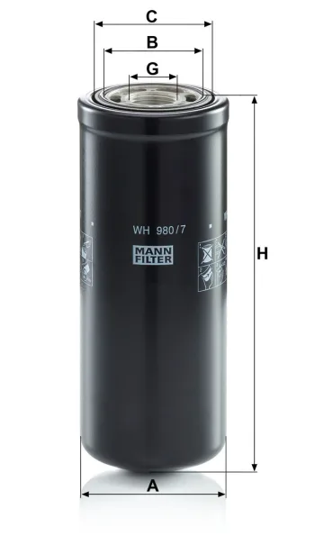 Filtr hydrauliczny Mann Filter WH980/7 — zdjęcie 3