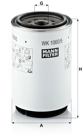 Filtr paliwa Mann Filter WK1060/5x — zdjęcie 2