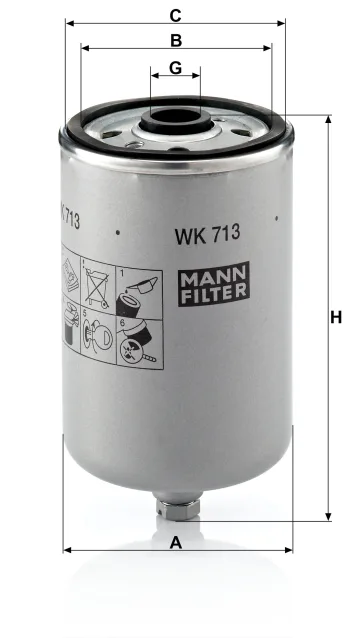 Filtr paliwa Mann Filter WK713 — zdjęcie 2