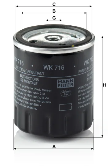 Filtr paliwa Mann Filter WK716 — zdjęcie 2