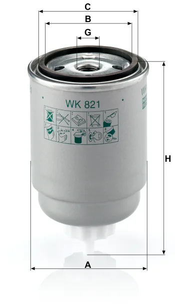 Filtr paliwa Mann Filter WK821 — zdjęcie 2