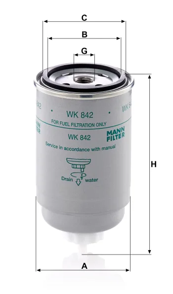 Filtr paliwa Mann Filter WK842 — zdjęcie 2