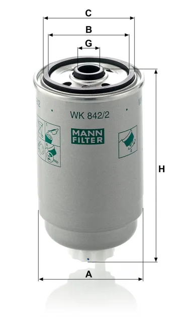 Filtr paliwa Mann Filter WK842/2 — zdjęcie 4