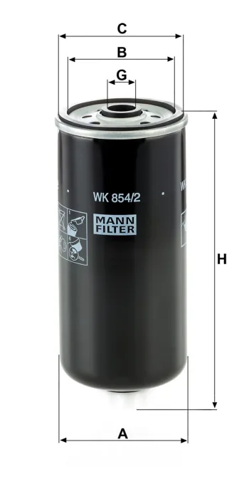 Filtr paliwa Mann Filter WK854/2 — zdjęcie 2